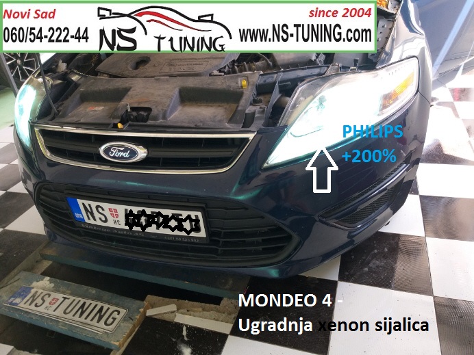ford mondeo 4 ugradnja xenon sijalica h7 philips novi sad tuning ns led